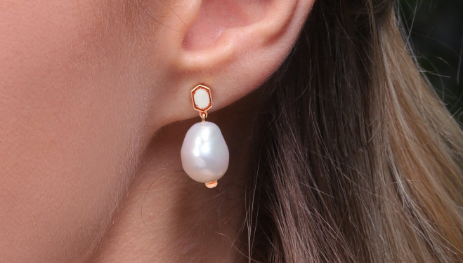 Real sales opal earrings