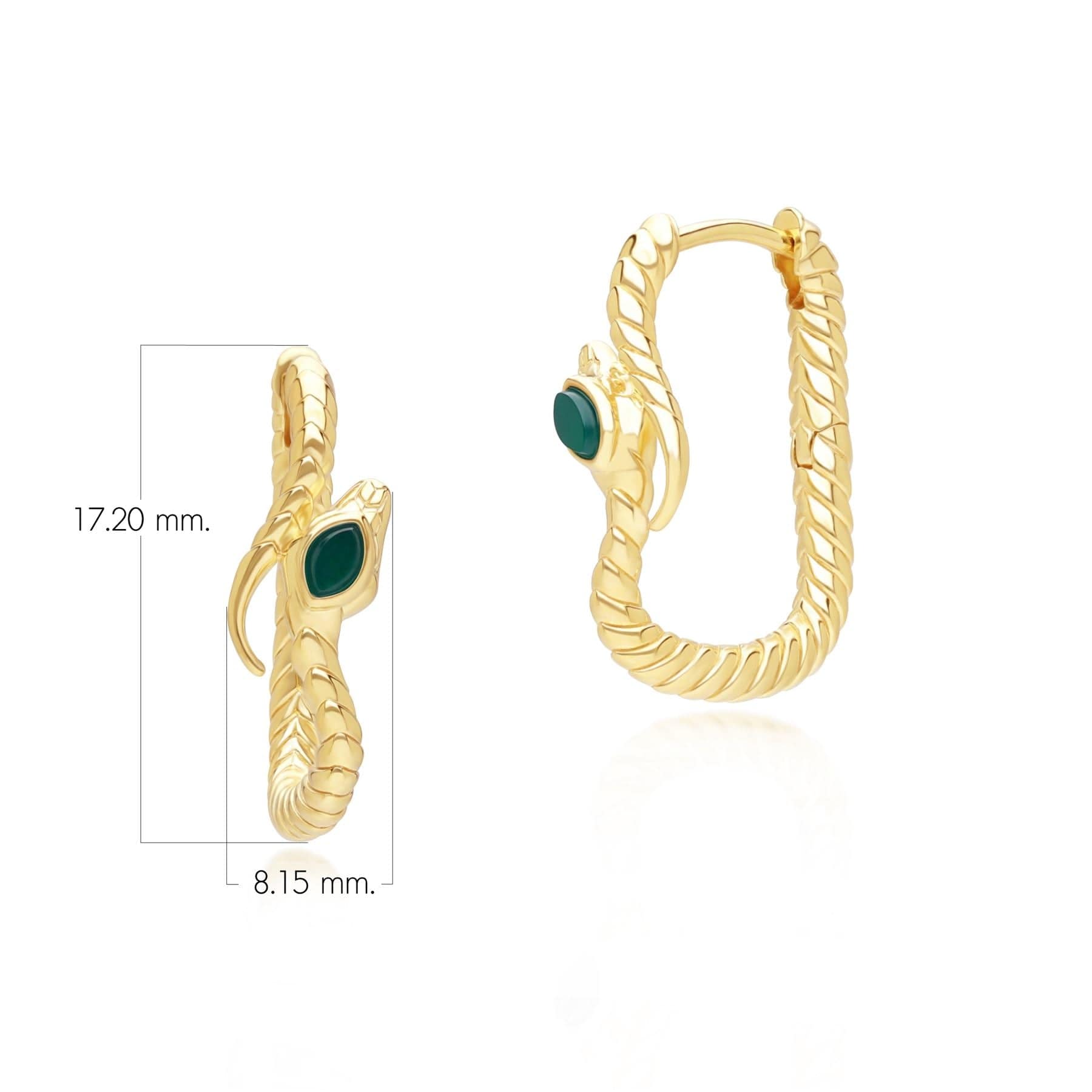 253E435501925 ECFEW™ Chalcedony Snake Hoop Earrings in Gold Plated Sterling Silver Dimensions