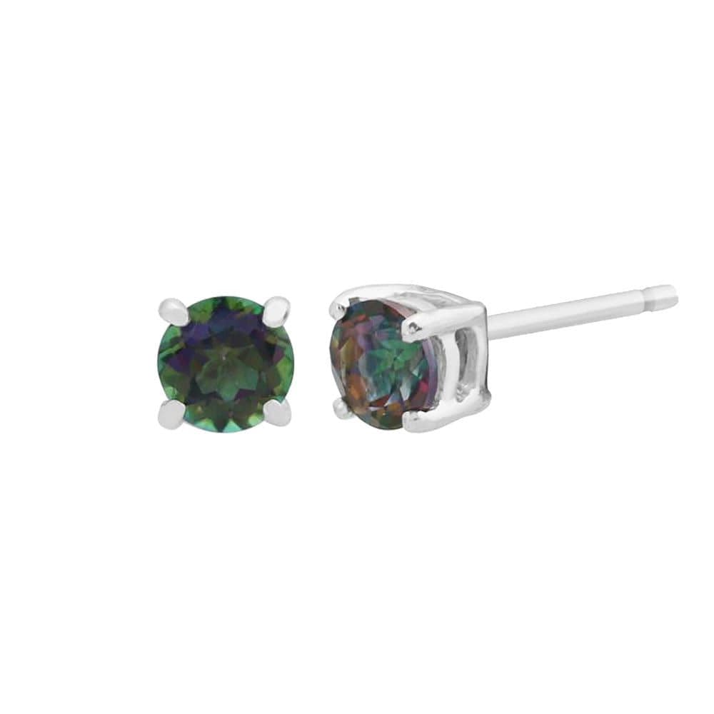 Classic Round Mystic Topaz Stud Earrings Image 2