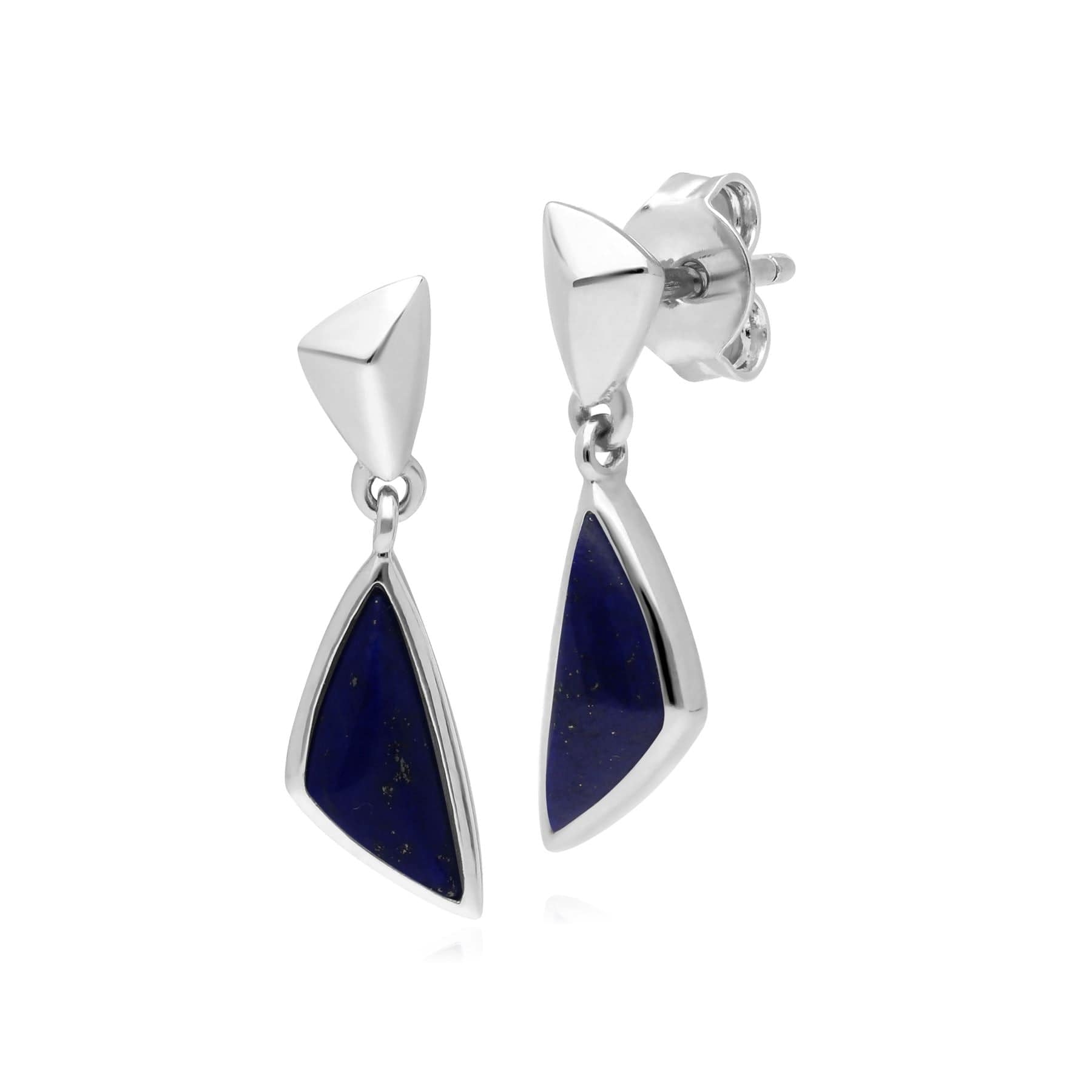 270E029502925 Micro Statement Lapis Lazuli Drop Earrings in Sterling Silver 1