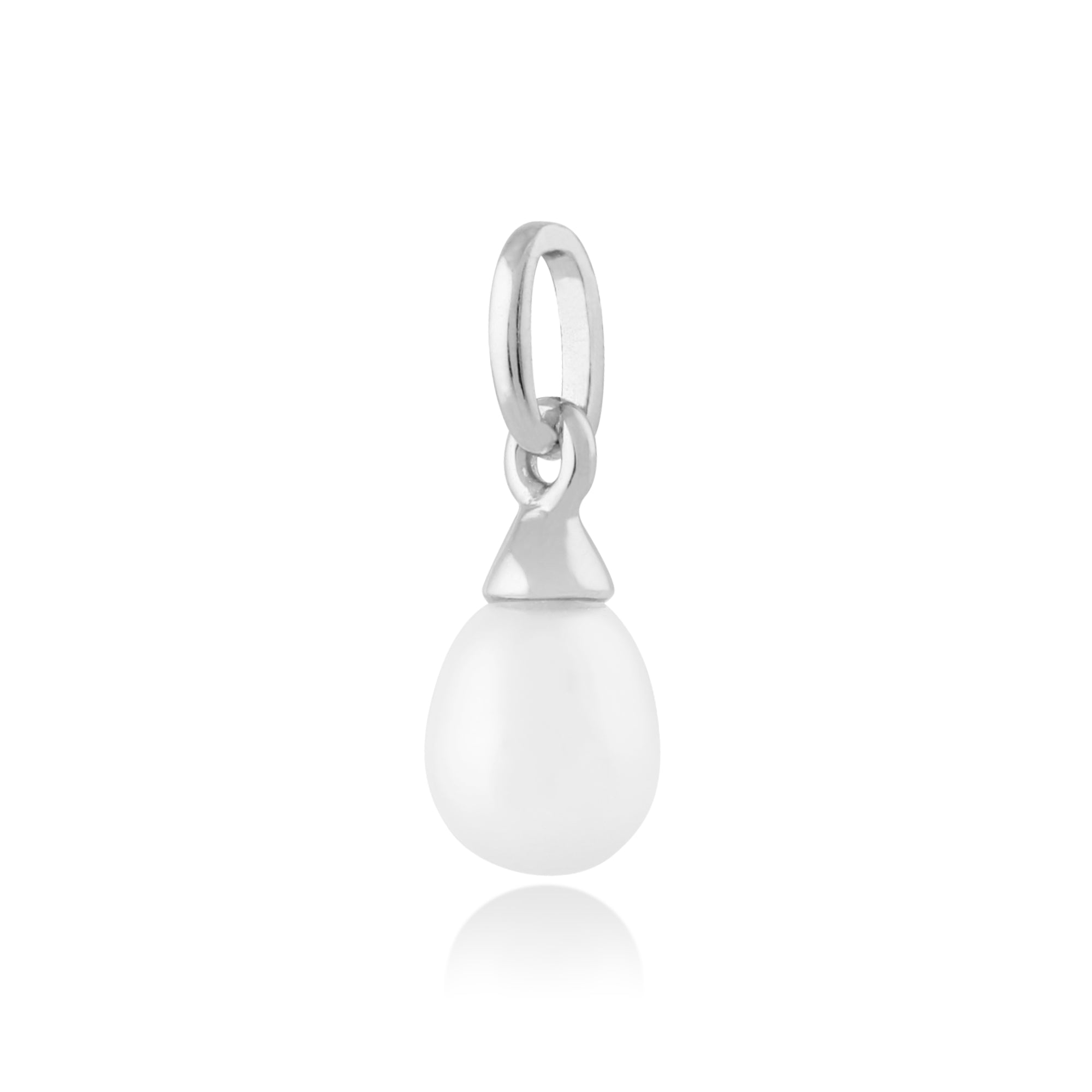 Classic Freshwater Pearl Pendant in 9ct White Gold - Gemondo