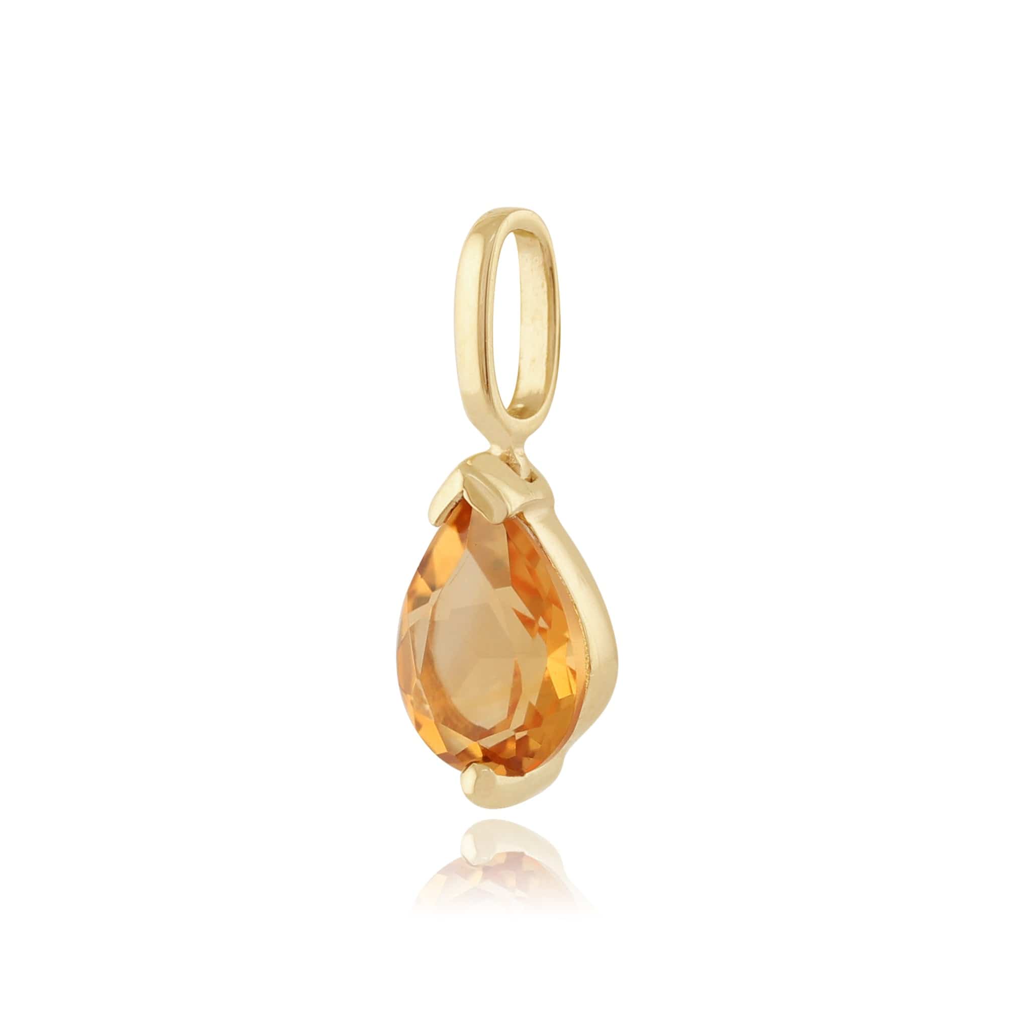 22544 Classic Pear Citrine Pendant in 9ct Yellow Gold 2