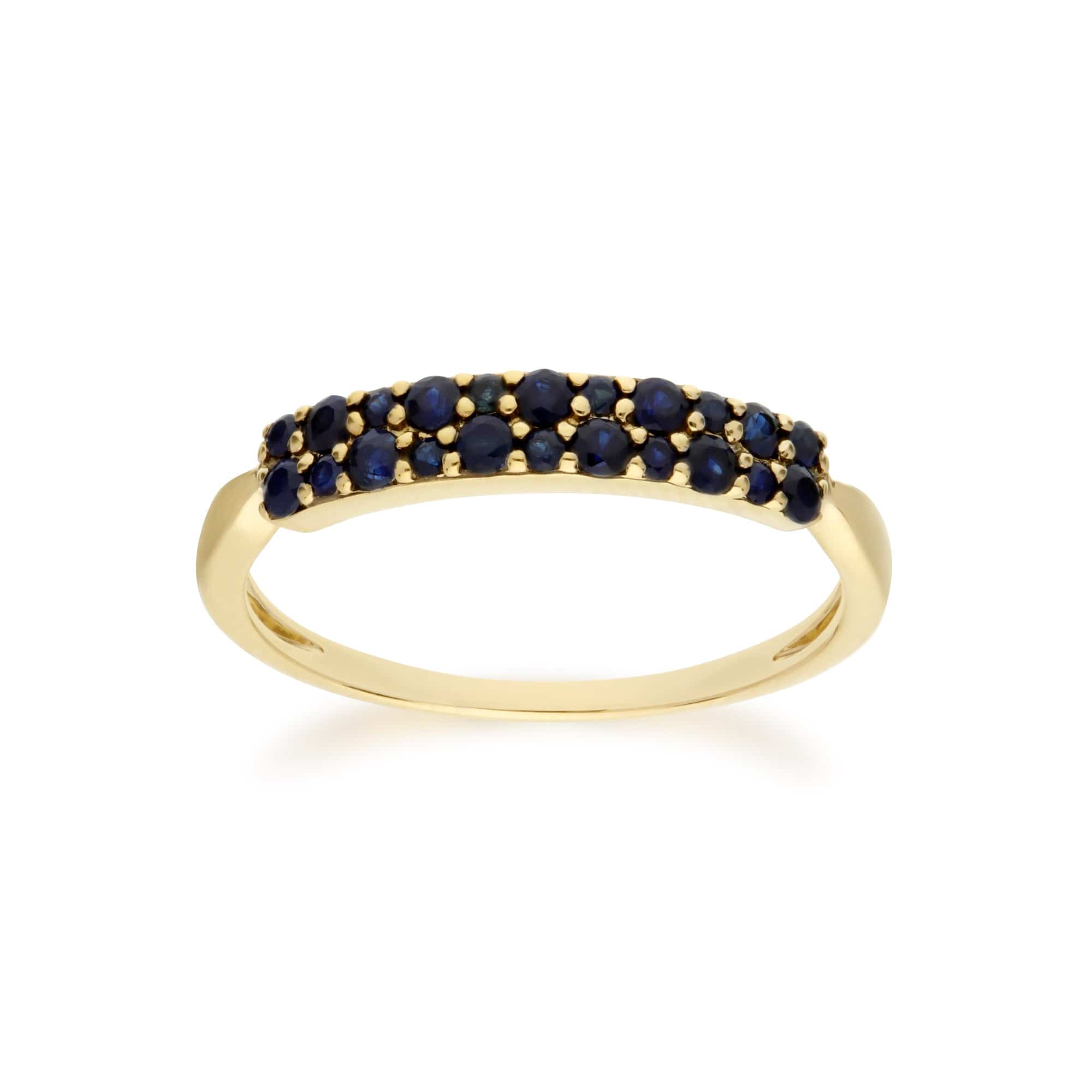 Contemporary 0.41ct Pavé Sapphire Cluster Ring in 9ct Yellow Gold