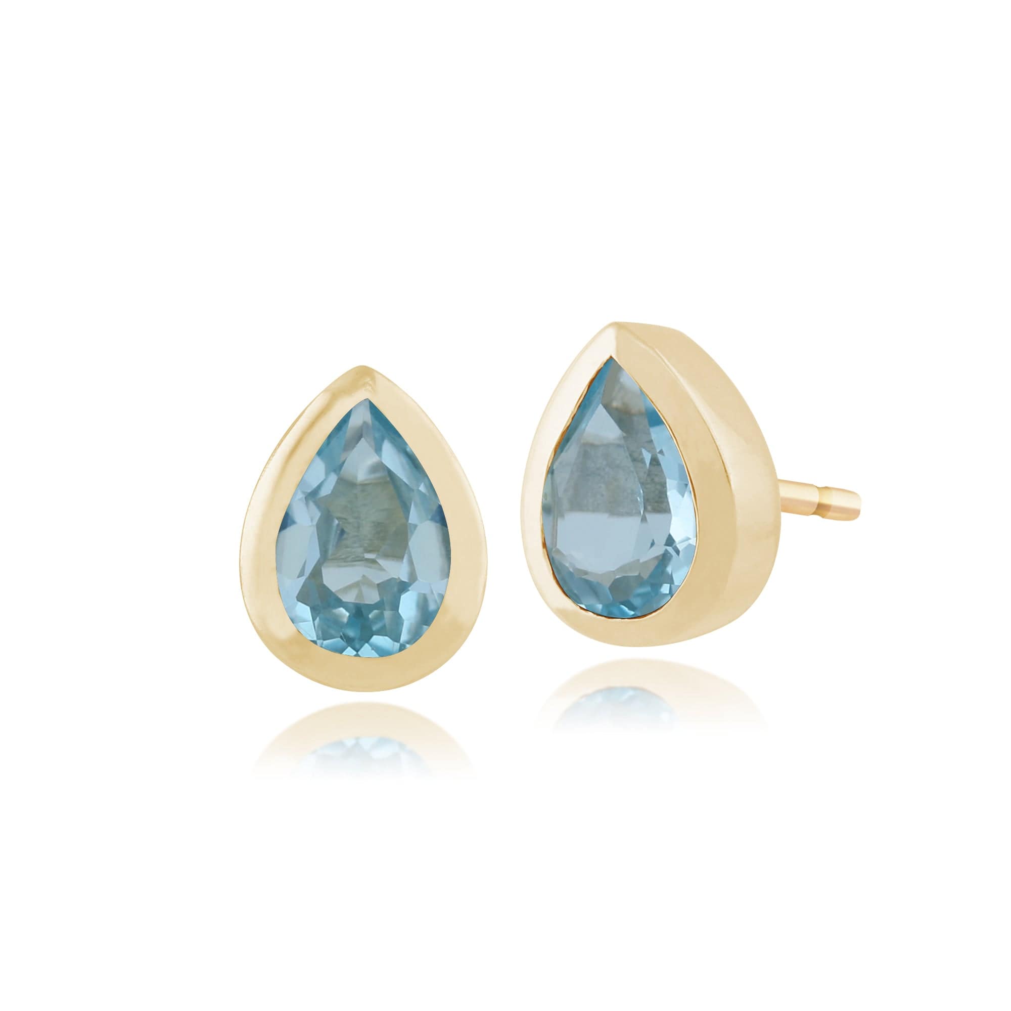 Gemondo 9ct Yellow Gold 1.04ct Blue Topaz Stud Earrings Image