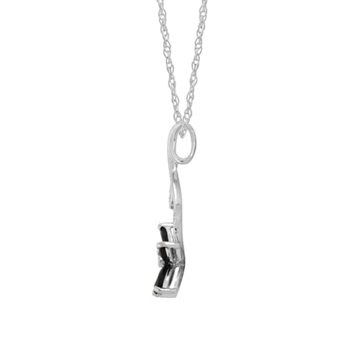 Floral Marquise Sapphire & Diamond Drop Pendant