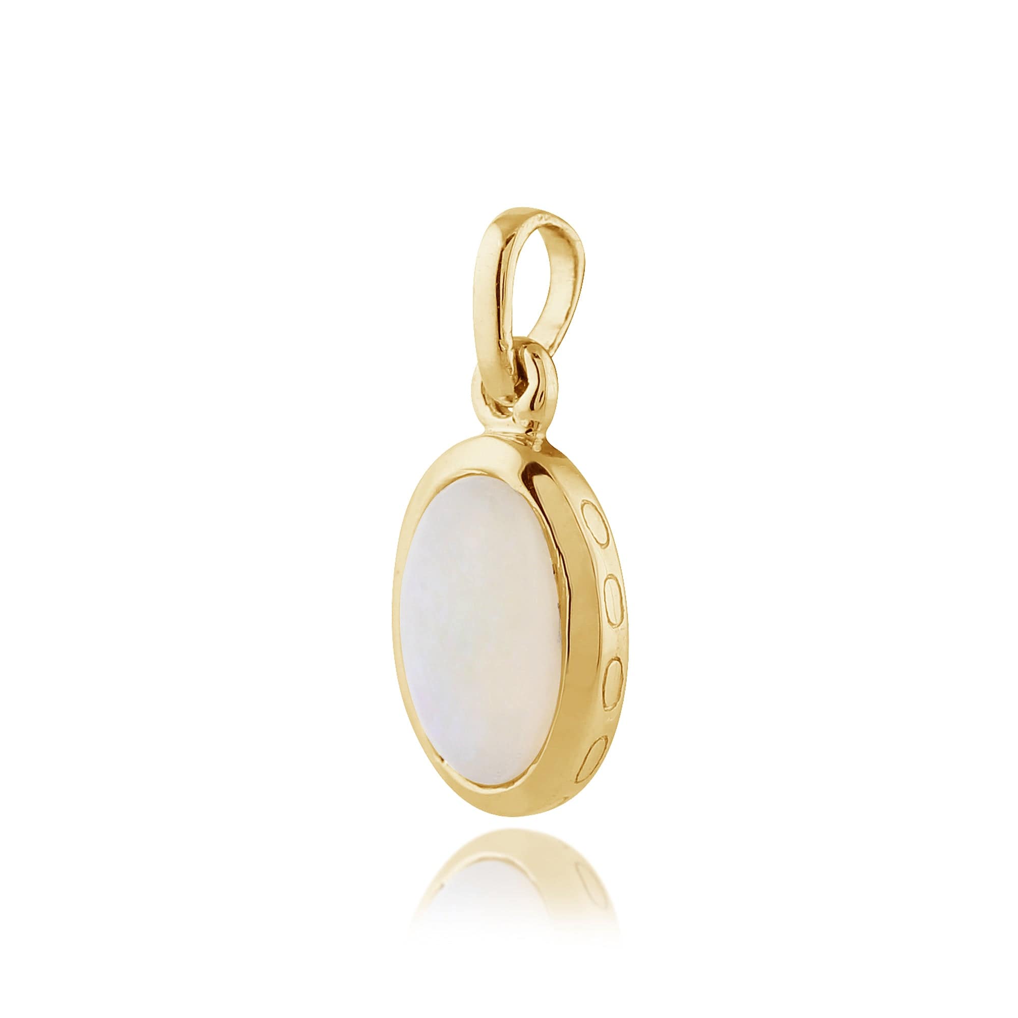 135P1566019 Classic Oval Opal Pendant in 9ct Yellow Gold 2