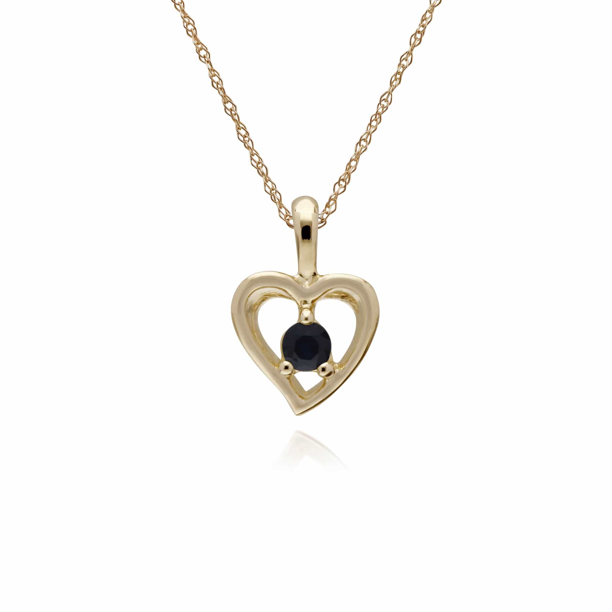 135P1875029 Gemondo 9ct Yellow Gold Sapphire Single Stone Heart 45cm Necklace 1