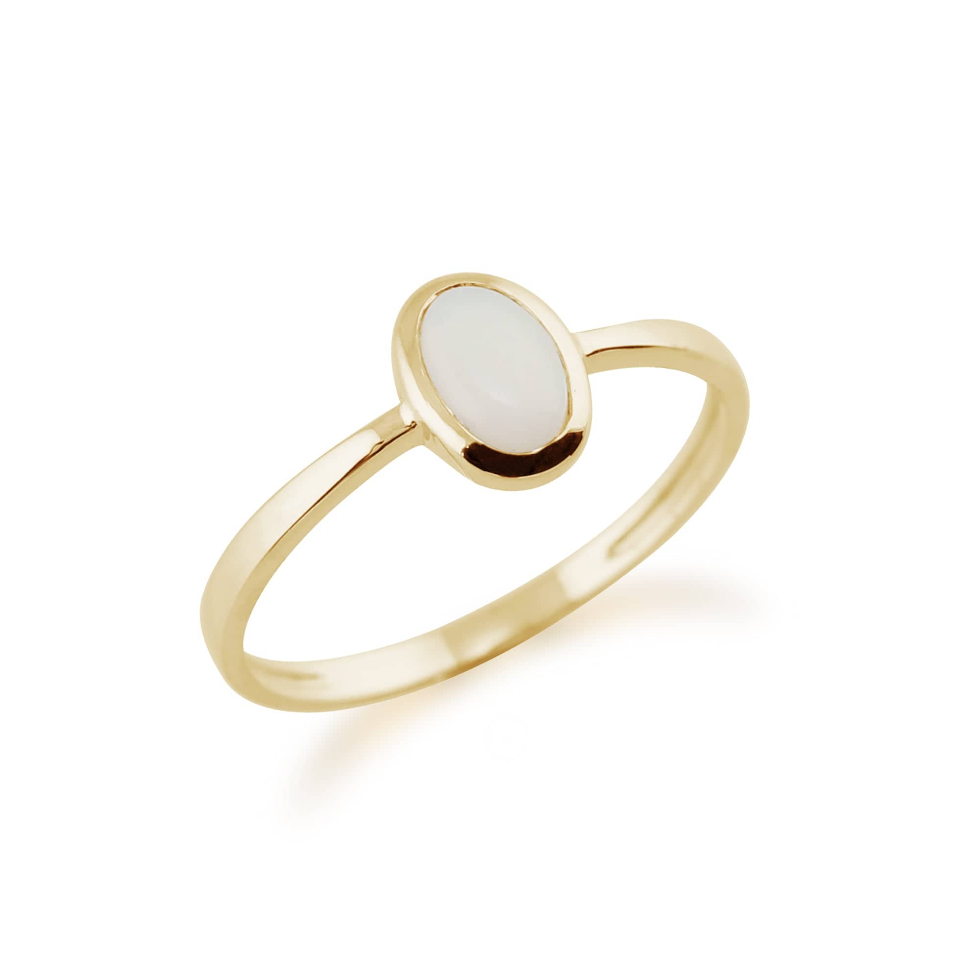 135R1295019 Classic Oval Opal Ring in 9ct Yellow Gold 2