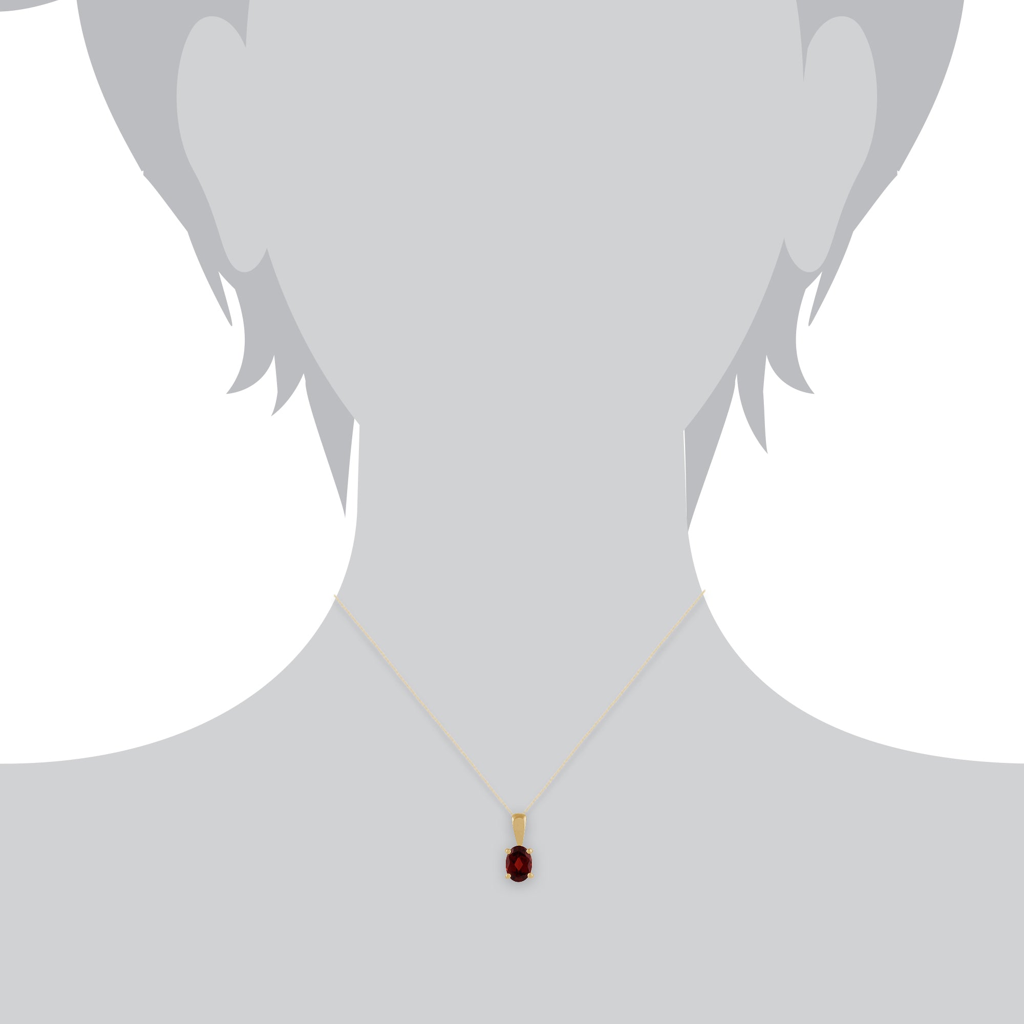 Classic Oval Garnet Stud Earrings & Pendant Set Image 6