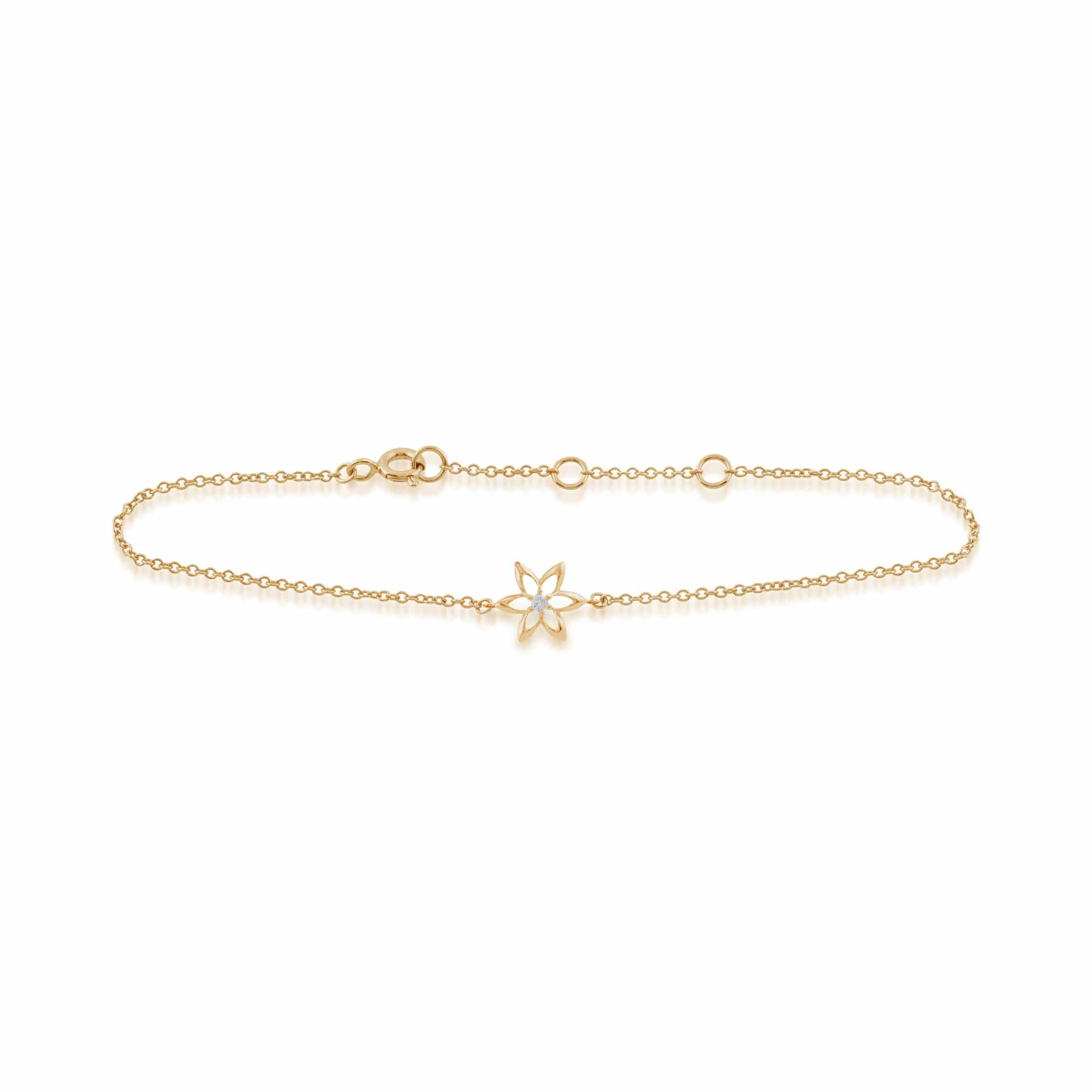 Yellow Gold Diamond Spring Starflower Bracelet Image 2