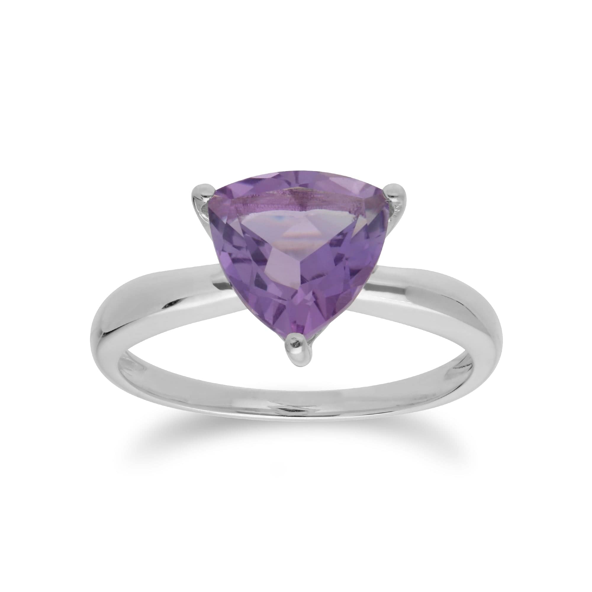 253R366303925 Geometric Trillion Amethyst Triangle Prism Ring in 925 Sterling Silver 1