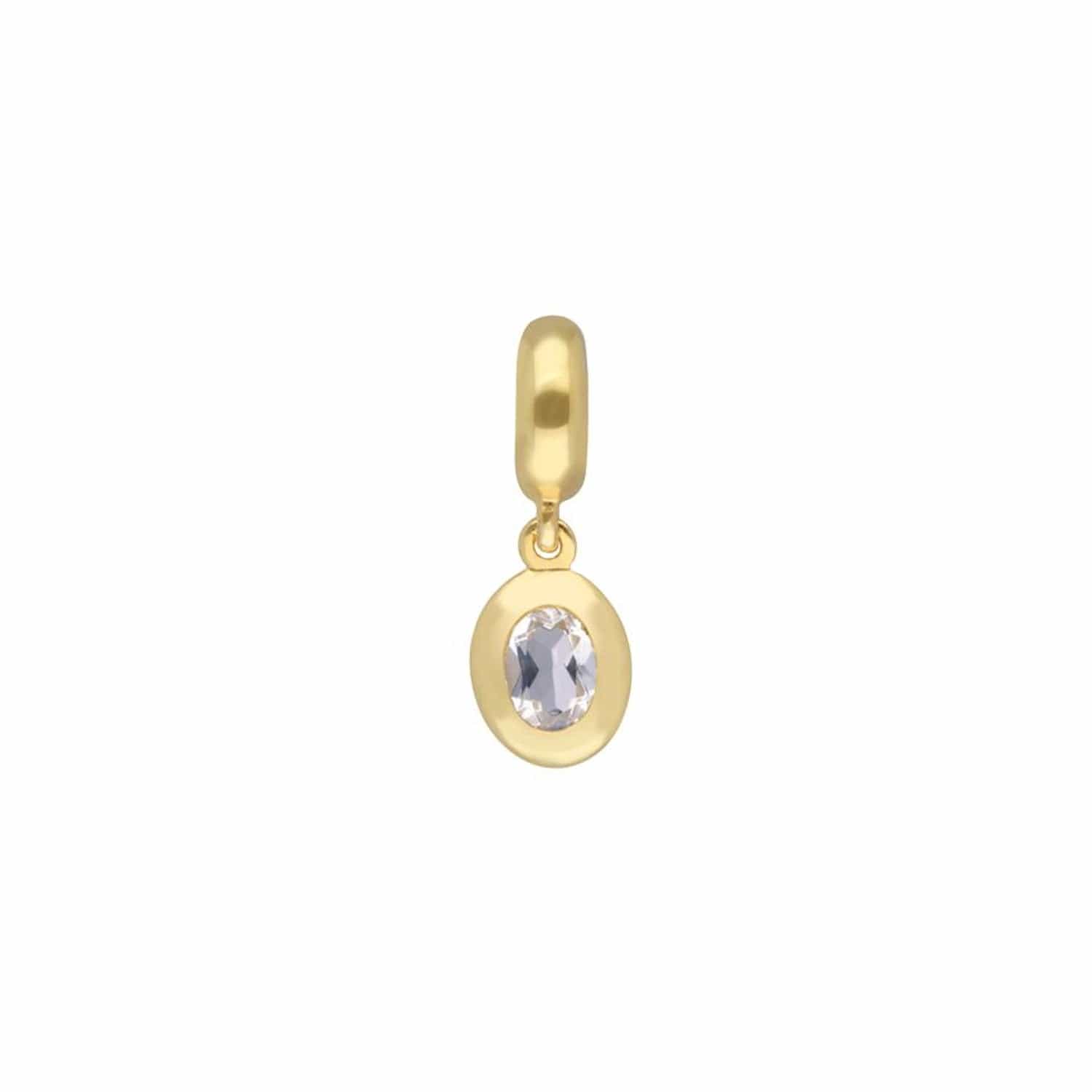 270D003903925 Achievement 'Rocking Future' Gold Plated White Topaz Charm 1