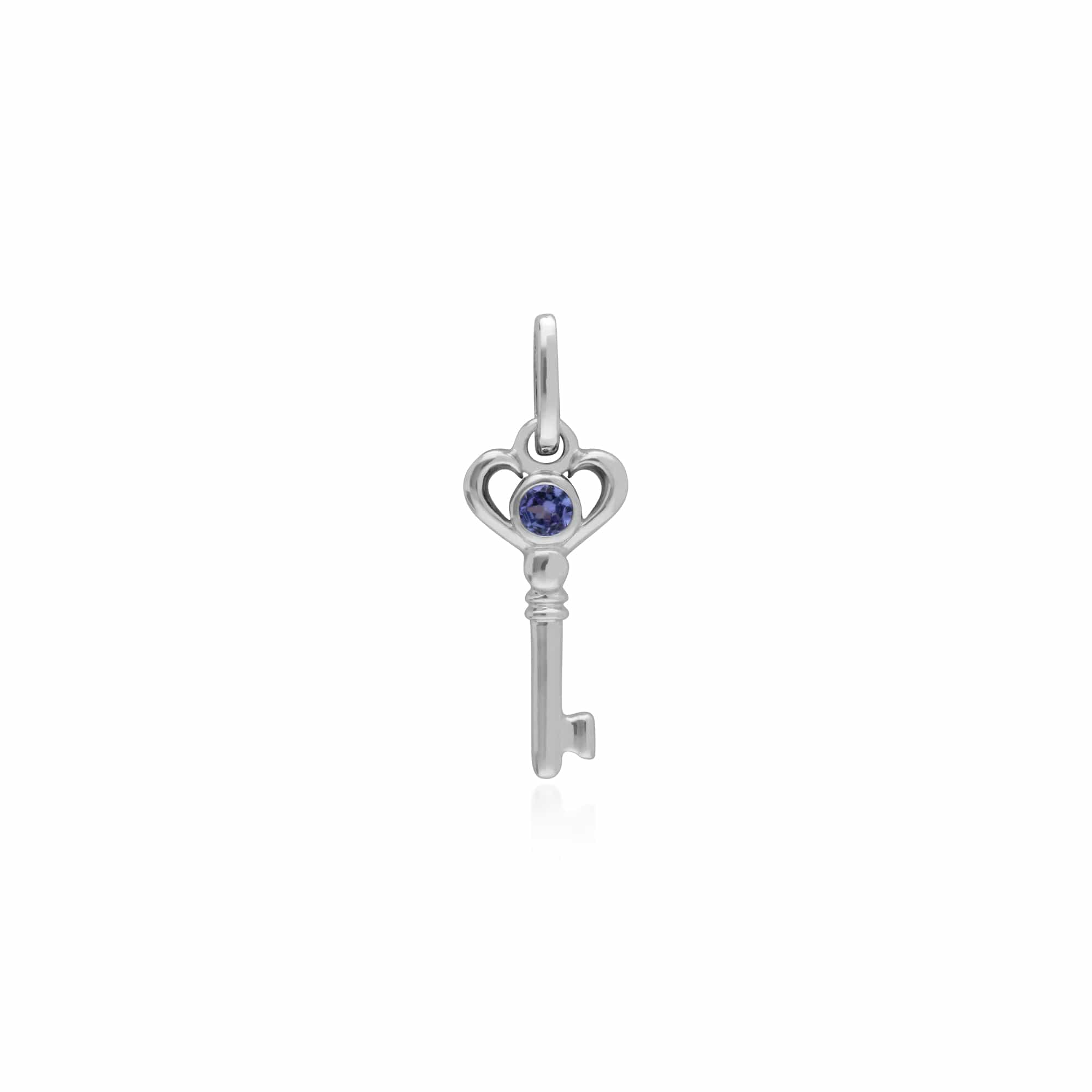 270P026410925-270P027001925 Classic Heart Lock Pendant & Tanzanite Key Charm in 925 Sterling Silver 2