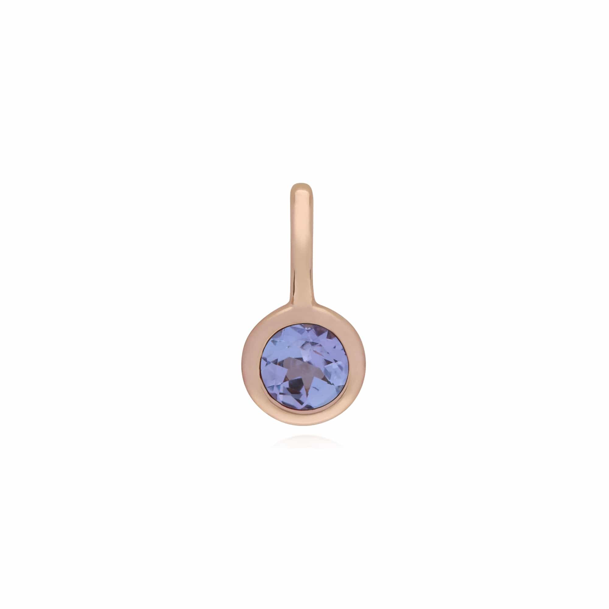 270P027306925-270P026901925 Classic Heart Lock Pendant & Tanzanite Charm in Rose Gold Plated 925 Sterling Silver 2