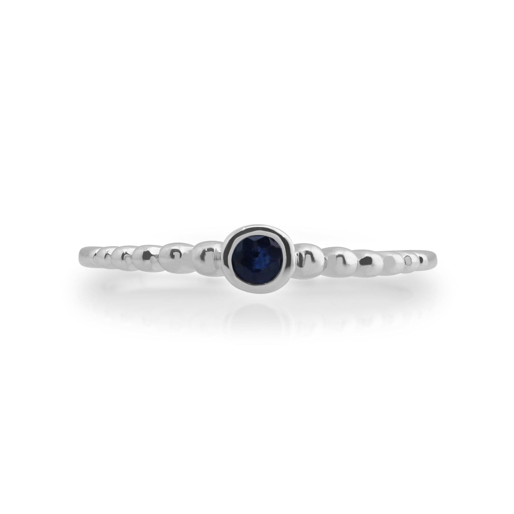 271R019102925 Essential Round Sapphire Bezel Set Stack Ring in 925 Sterling Silver 2