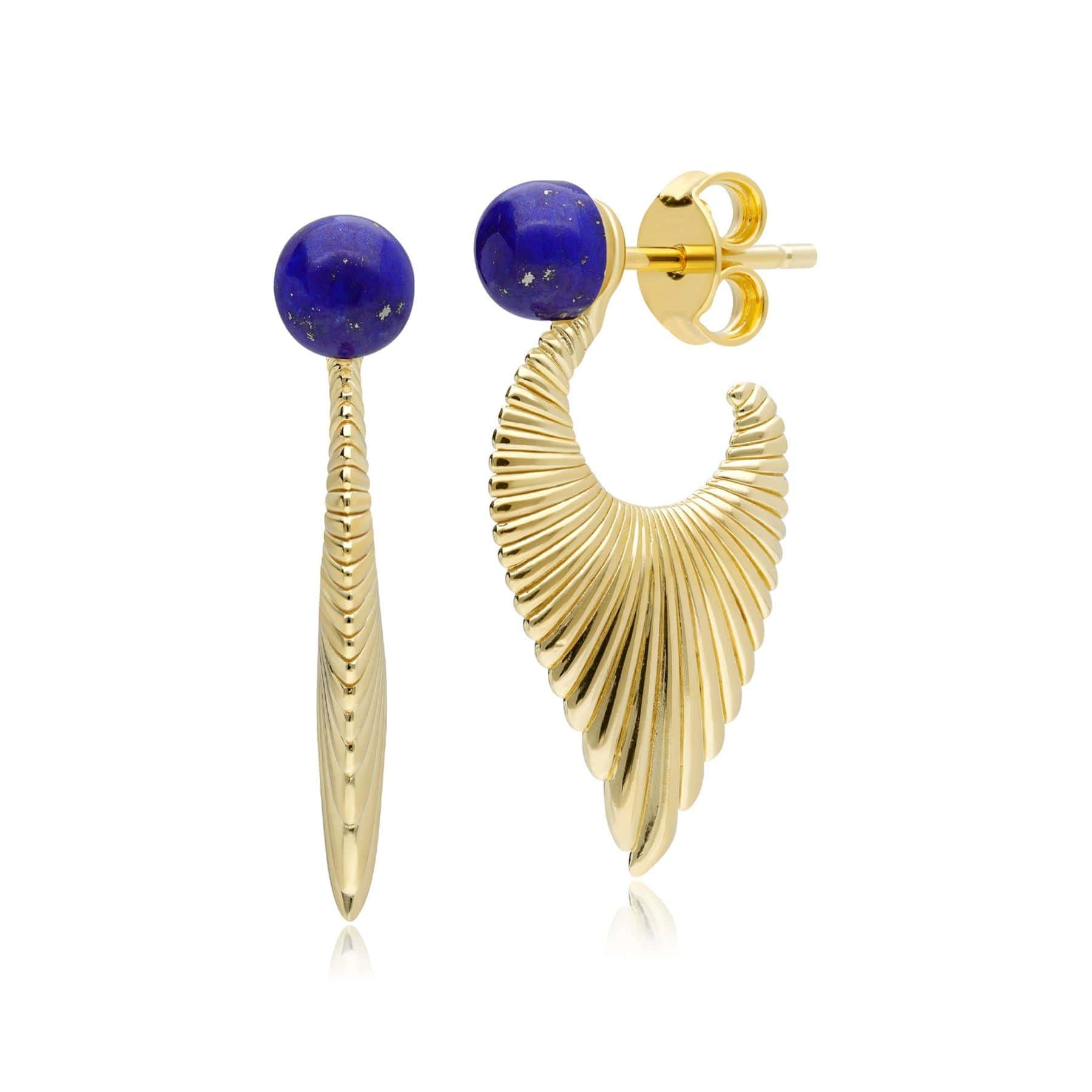 270E033301925 Caruso Lapis Lazuli Fan Drop Earrings In Sterling Silver 1