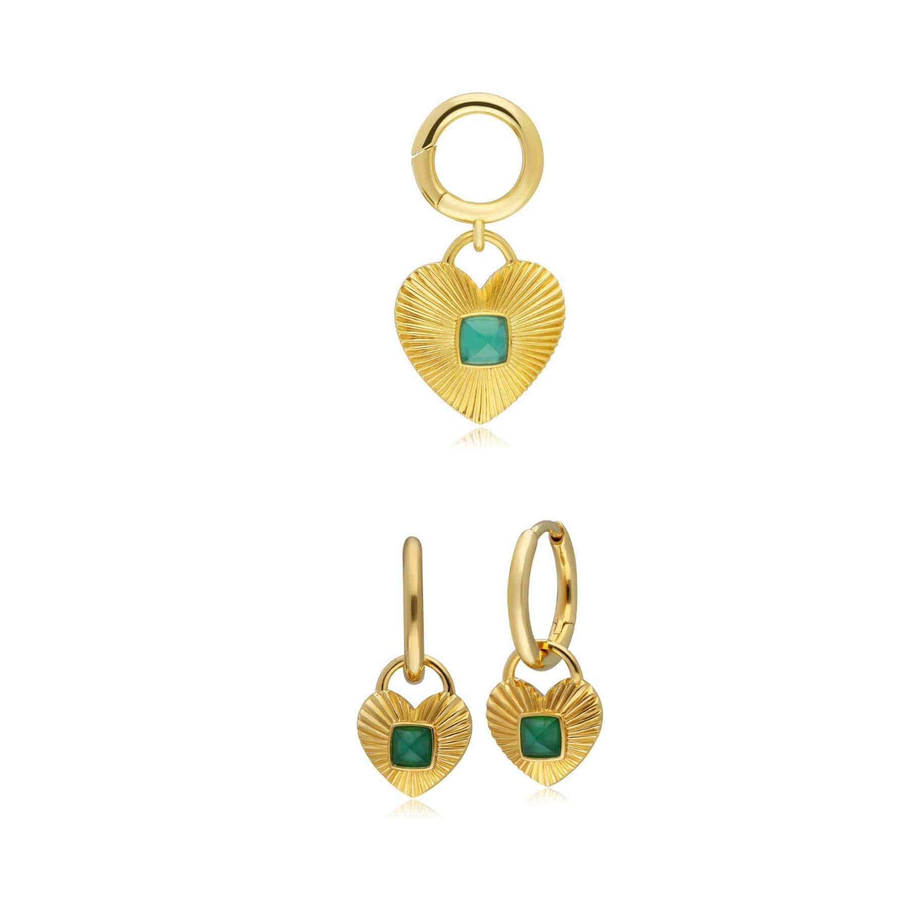Queen of Hearts Chalcedony Hoop Earrings & Pet Tag Set - Gemondo