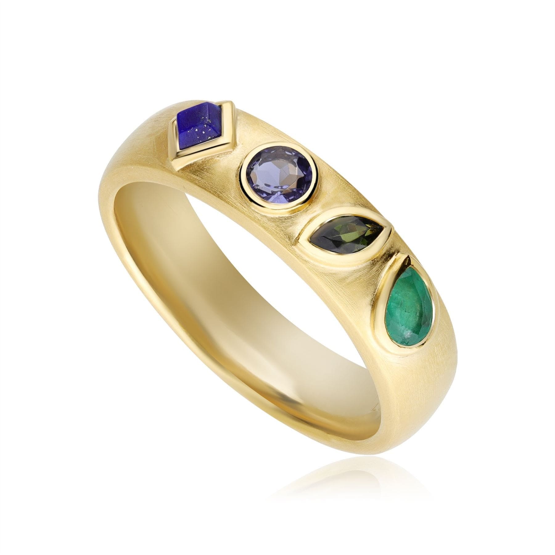 133R9634019 Coded Whispers Brushed Gold 'Live' Acrostic Gemstone Ring 1