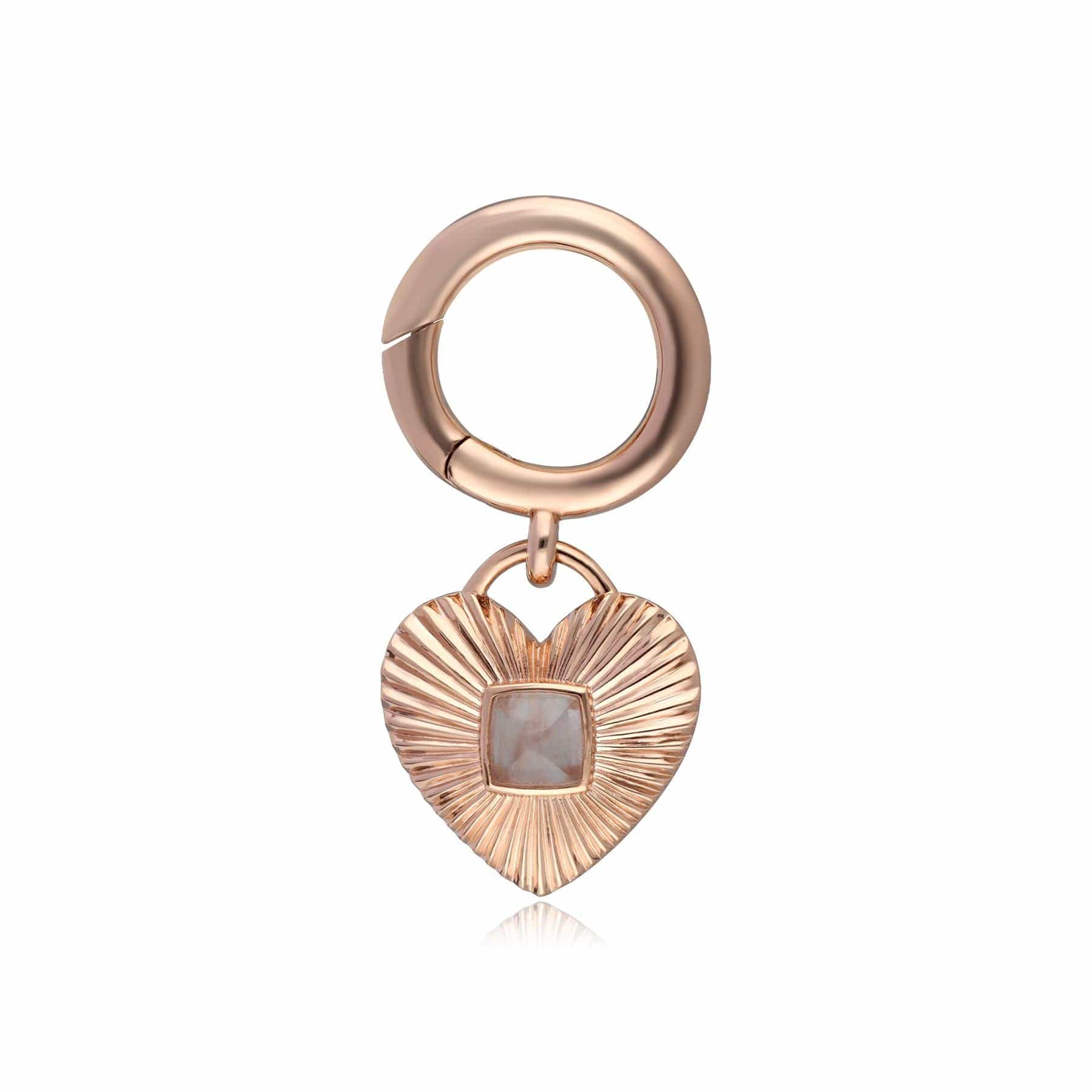 Queen of Paws Rose Quartz Small Pet Tag In Rose Gold Plated Silver - Gemondo