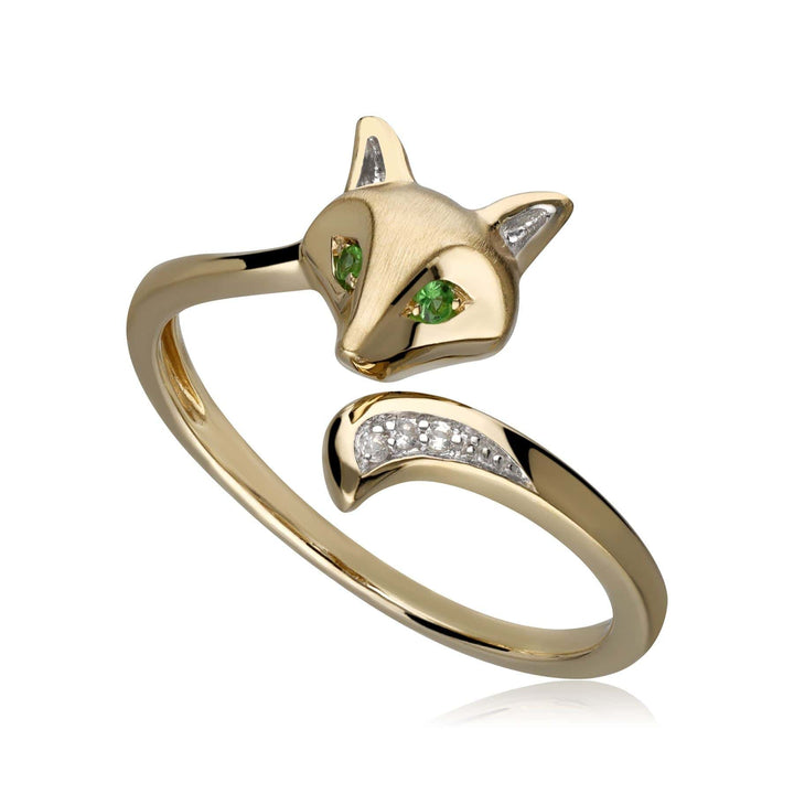132R8339029 Gardenia Tsavorite Fox Ring In 9ct Yellow Gold 1