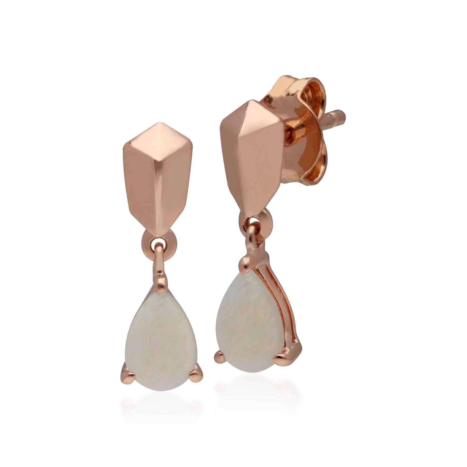 270E029304925 Micro Statement Opal Earrings in Rose Gold Plated Silver 1