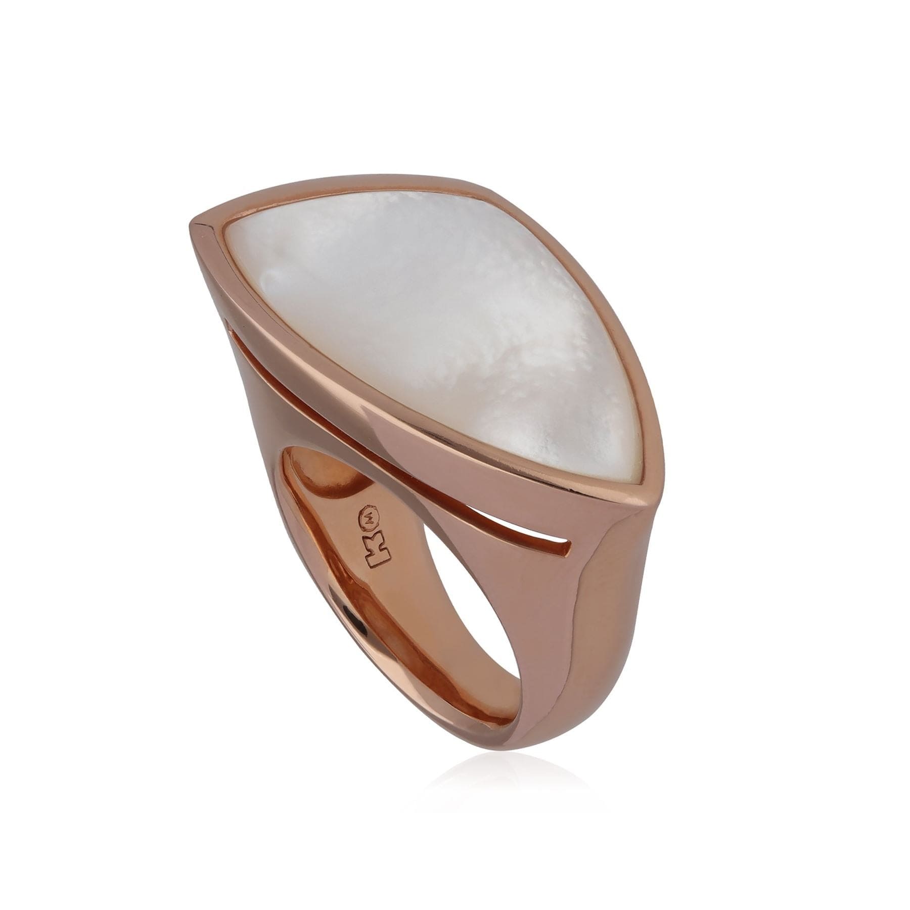 T0965R906717 Kosmos Angular Mother of Pearl Cocktail Ring in Rose Gold Plated Sterling Silver 1
