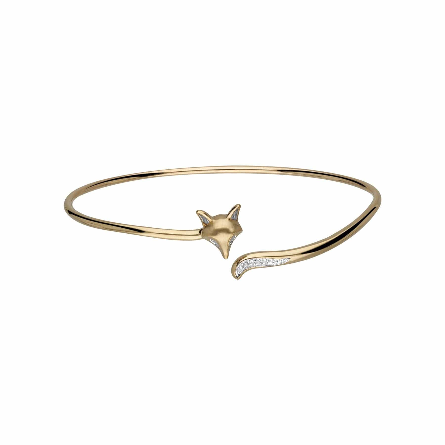 Gardenia White Sapphire Fox Bangle
