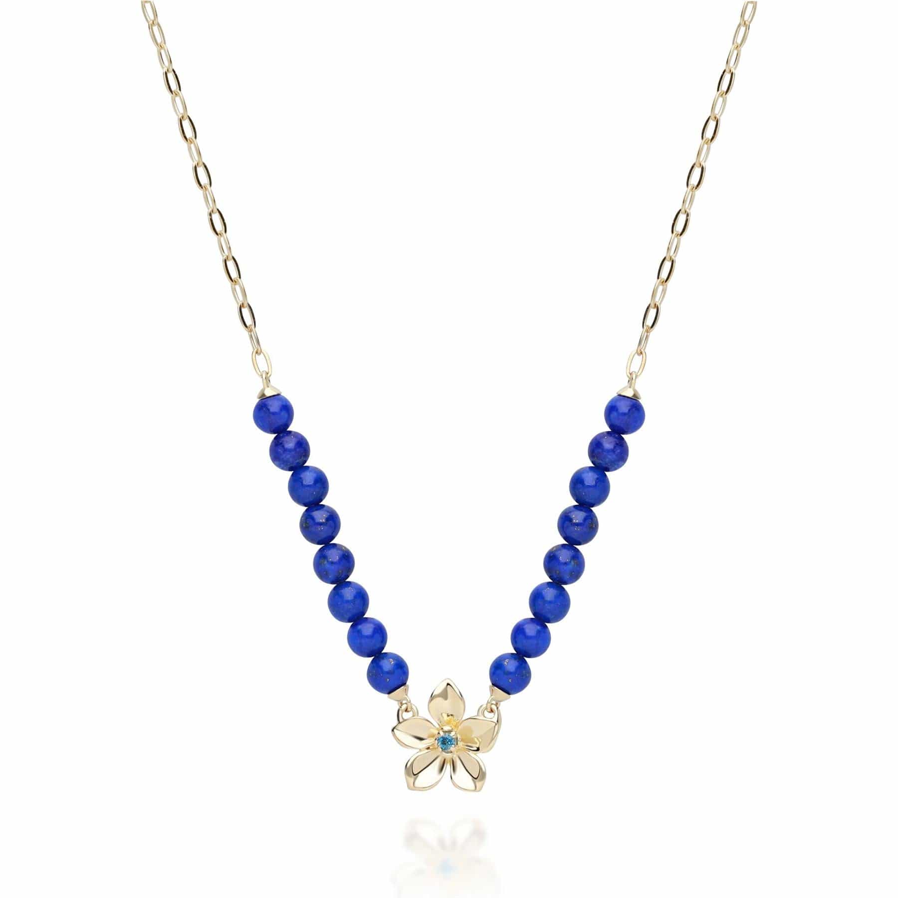 253N314302925 ECFEW™ Creator Lapis Lazuli & Blue Topaz Necklace In Sterling Silver 1