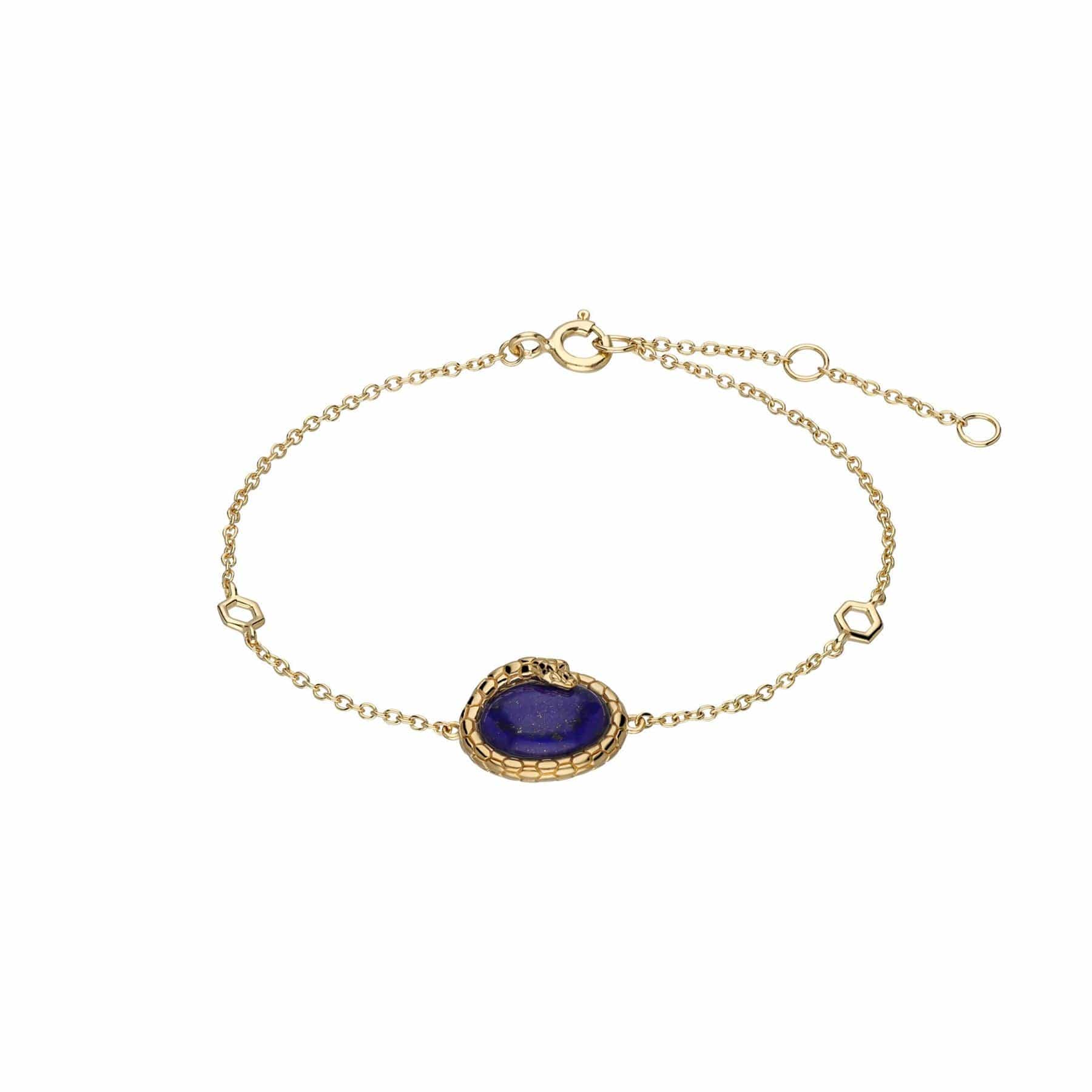 253L136303925 ECFEW™ Lapis Lazuli Winding Snake Bracelet In Sterling Silver 1