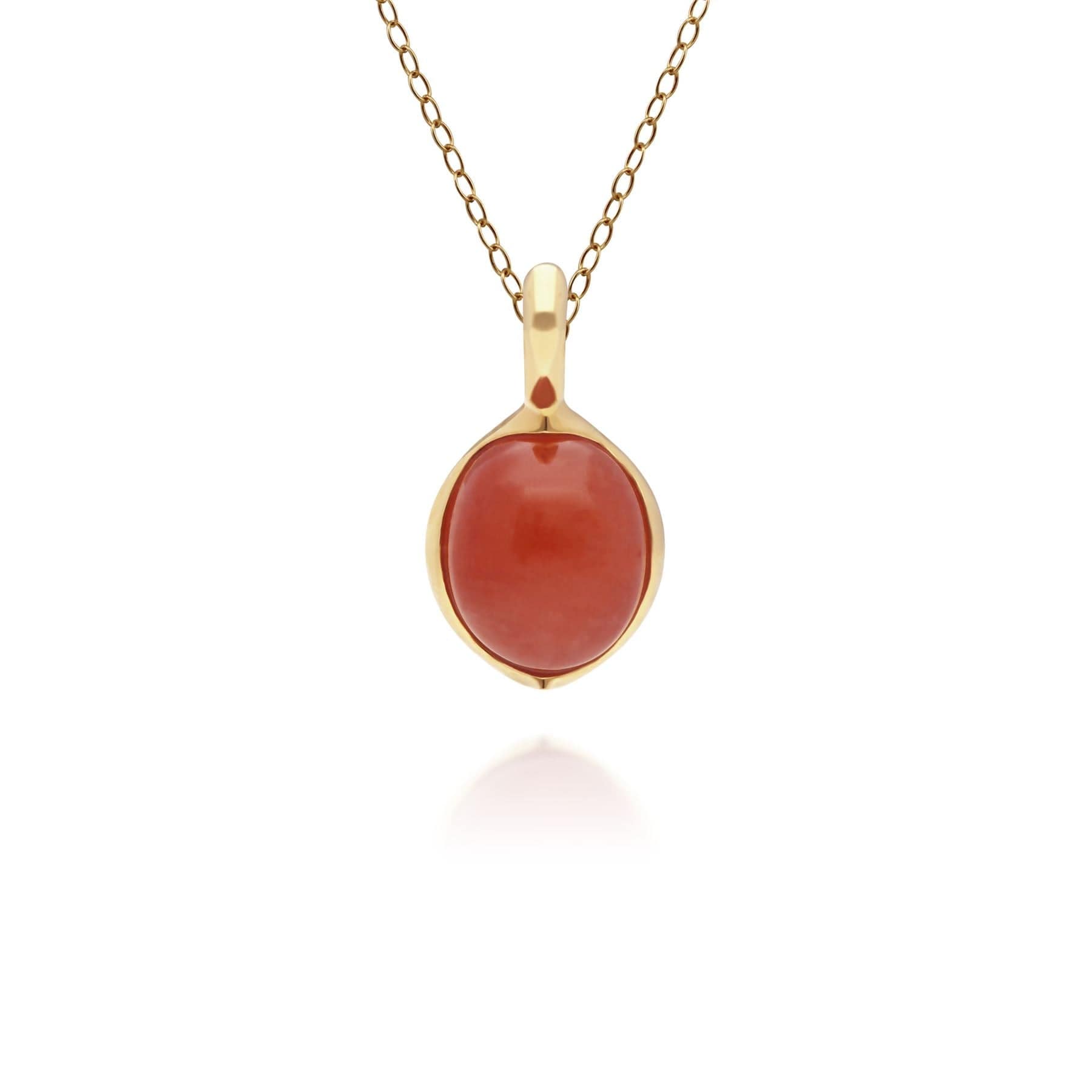 270P029201925 Irregular Collection Dyed Red Jade Pendant in Gold Plated Sterling Silver 1