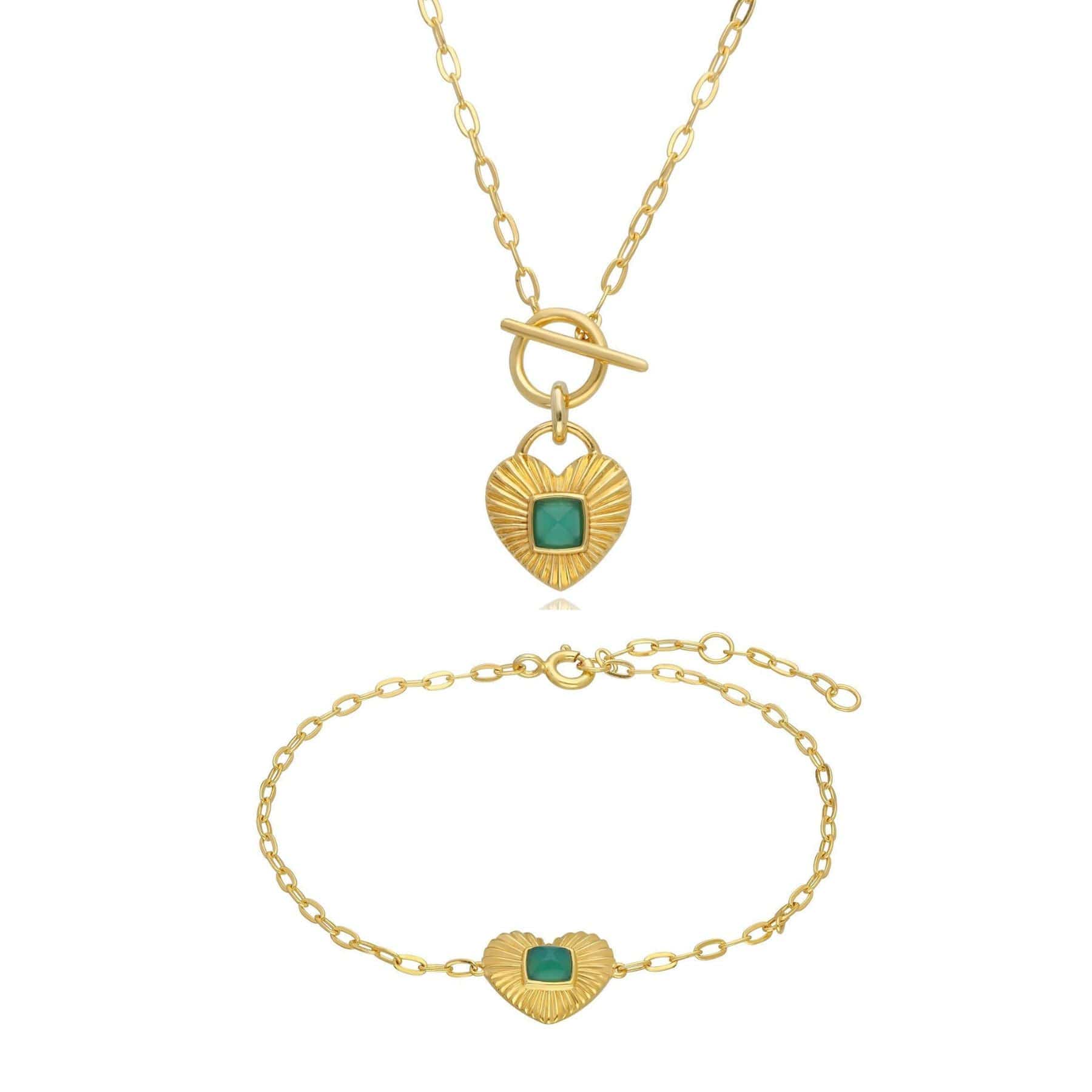 Queen of Hearts Chalcedony Necklace & Bracelet Set - Gemondo