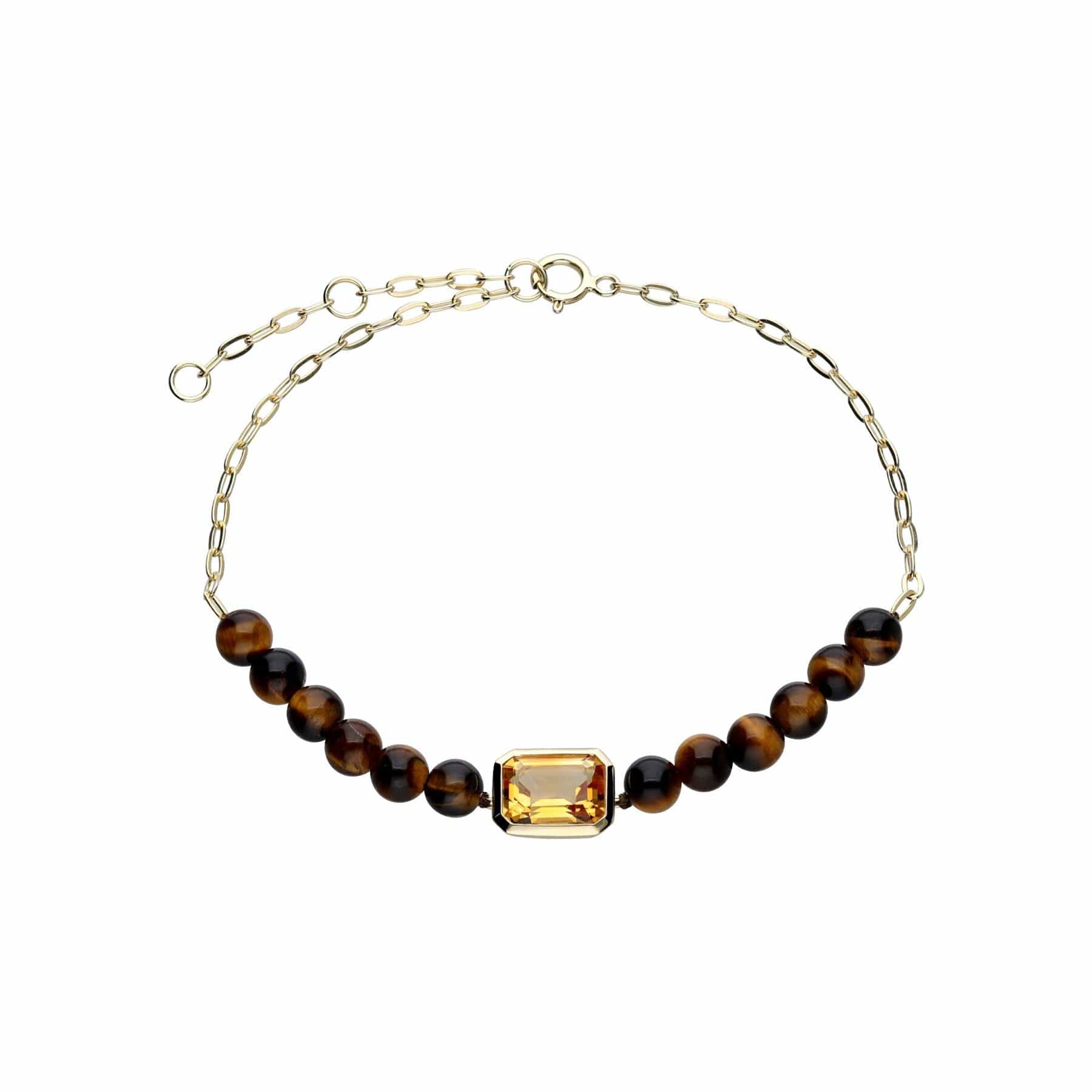 ECFEW™ 'The Unifier' Citrine & Tigers Eye Beads Bracelet