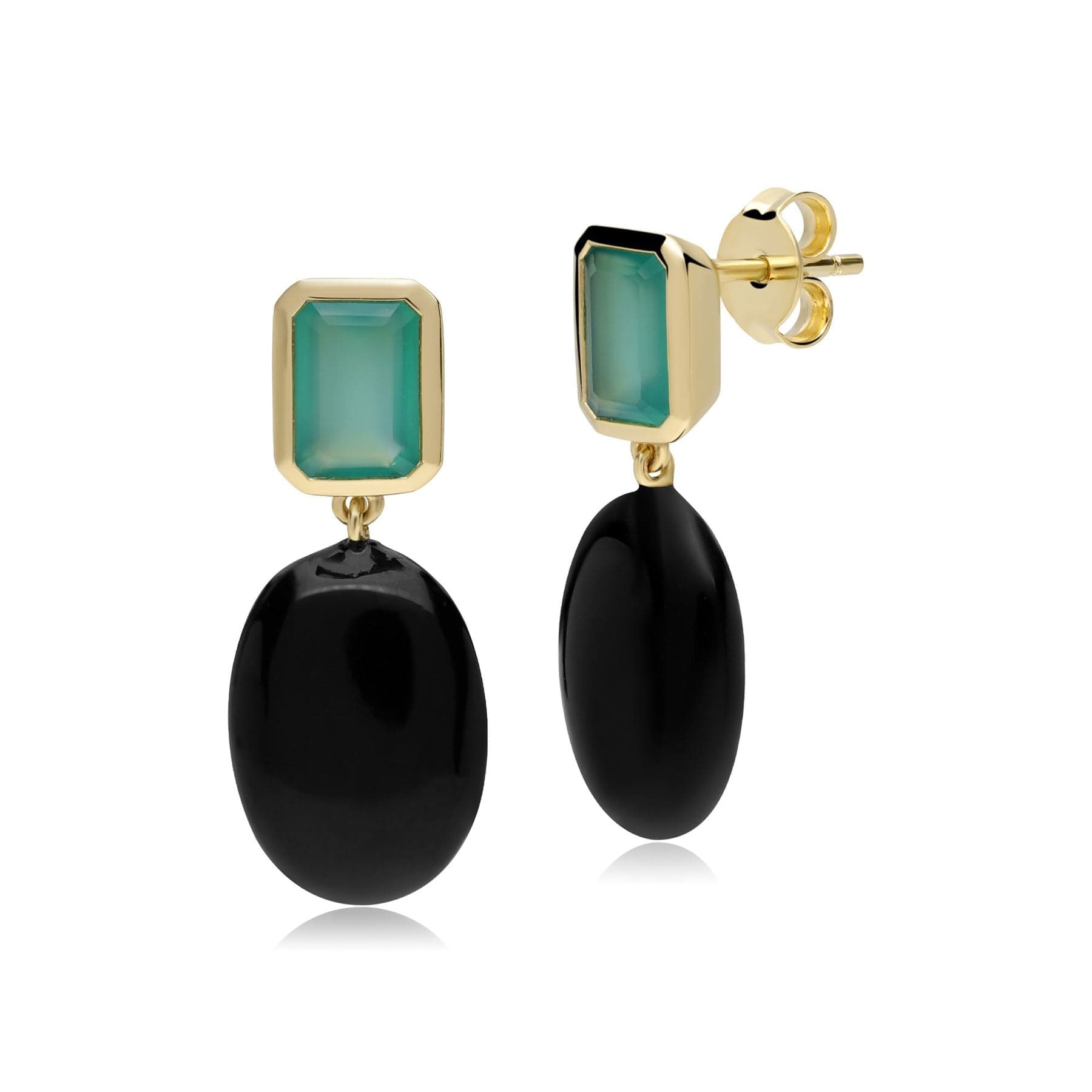 Gemondo ECFEW™ 'The Unifier' Green Chalcedony & Onyx Drop Earrings