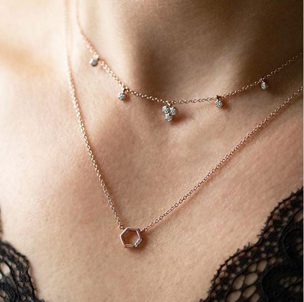 Diamond Pave Collection Necklaces in Rose Gold