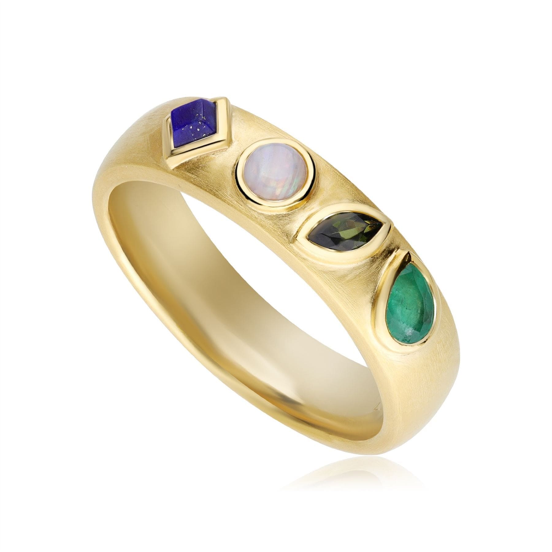 133R9633019 Coded Whispers Brushed Gold 'Love' Acrostic Gemstone Ring 1