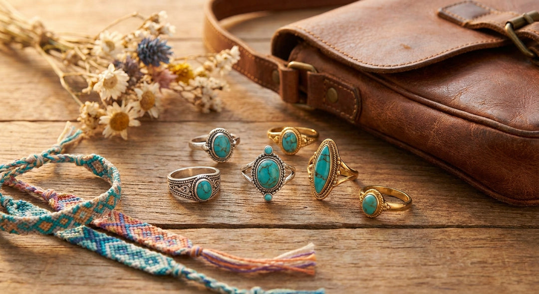 Turquoise rings for festival season