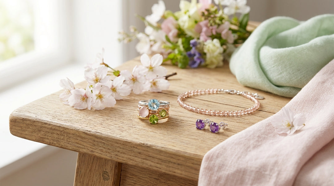 Gemstone jewellery for spring outfits