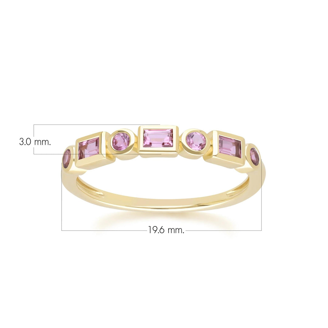 Classic Pink Tourmaline Eternity Ring in 9ct Yellow Gold