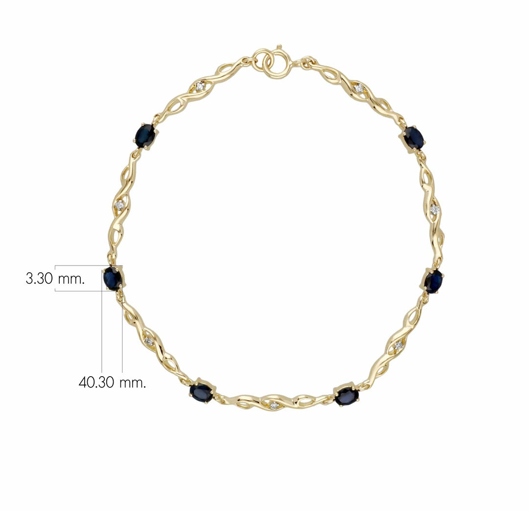 Classic Style Oval Emerald & Diamond Tennis Bracelet in 9ct Yellow Gold