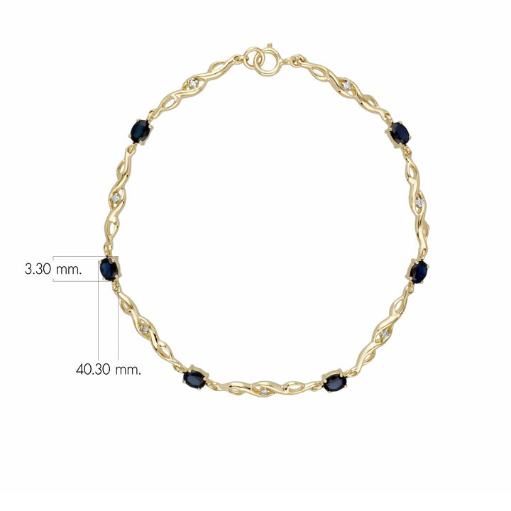 Classic Style Oval Emerald & Diamond Tennis Bracelet in 9ct Yellow Gold