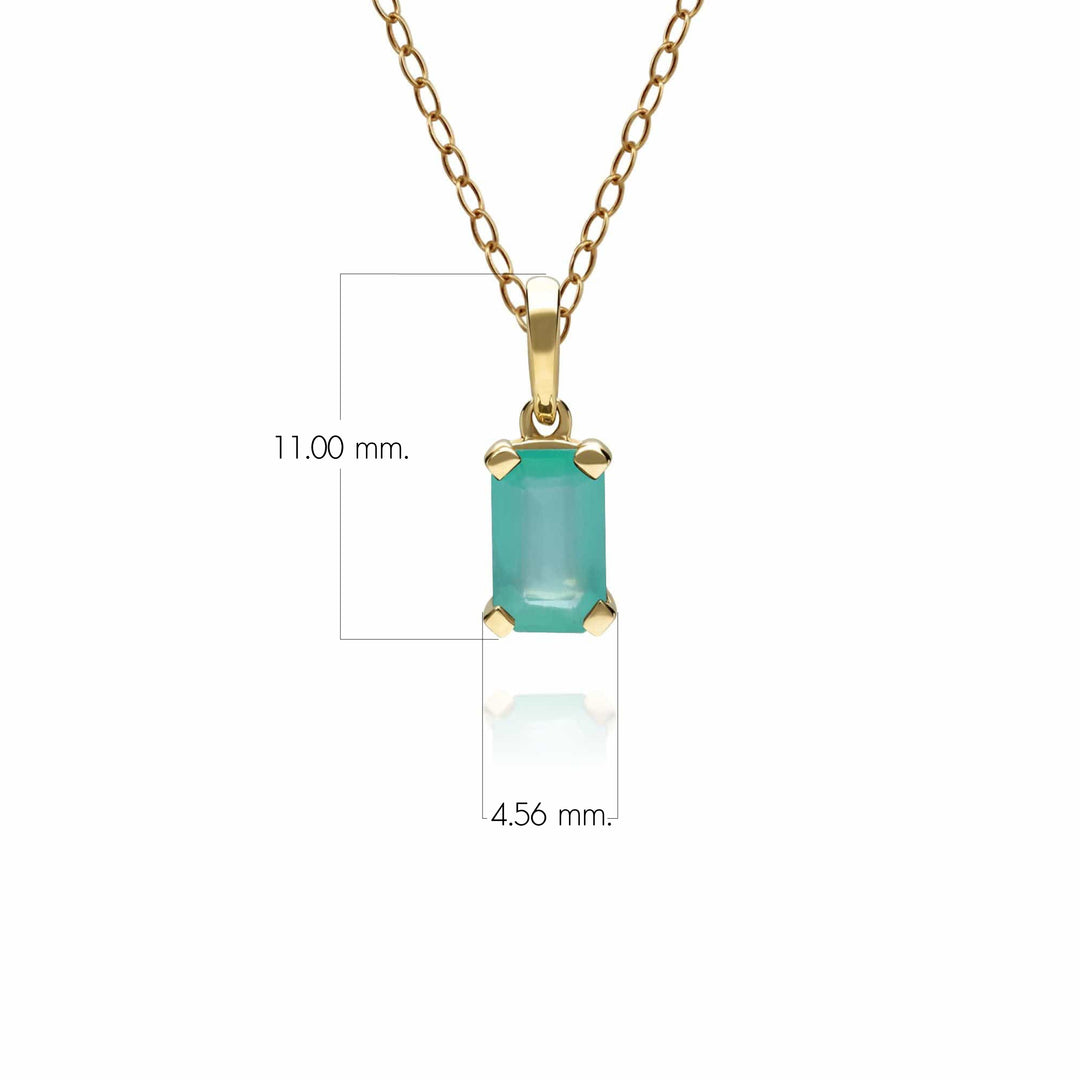 Classic Baguette Emerald Pendant in 9ct Yellow Gold
