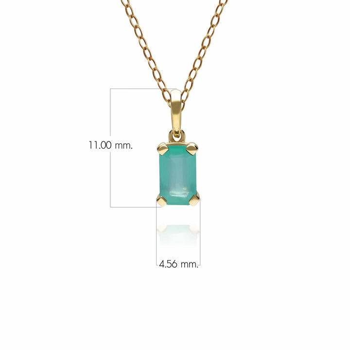 Classic Baguette Emerald Pendant in 9ct Yellow Gold