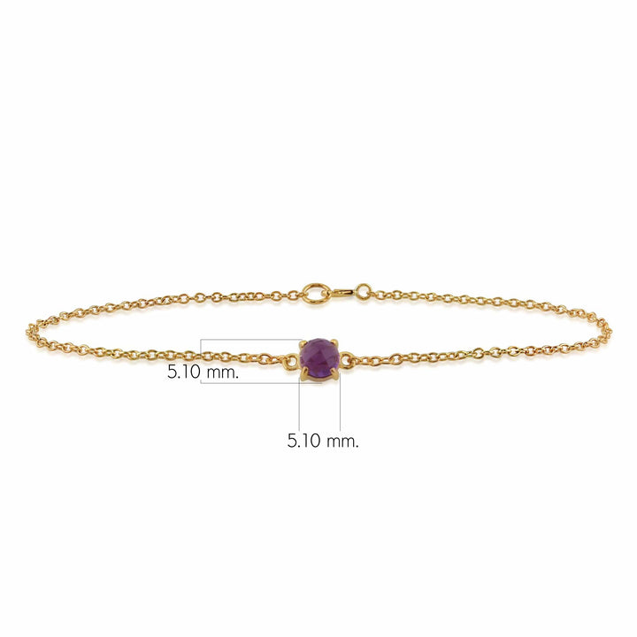 Classic Round Ruby Checkerboard Bracelet in 9ct Yellow Gold