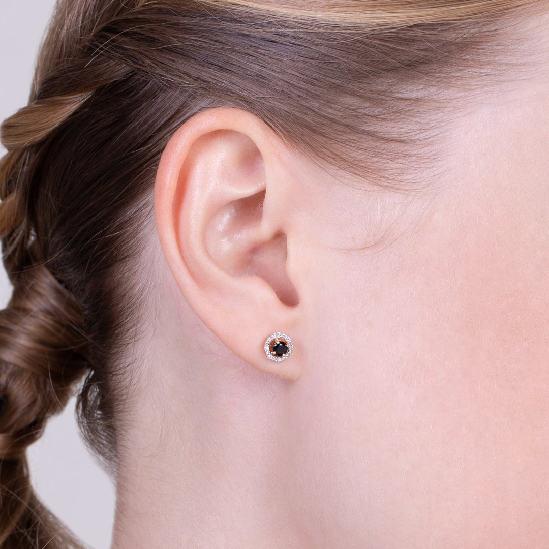 Classic Halo Diamond Ear Jacket Earrings in 9ct Yellow Gold