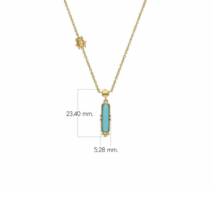 ECFEW™ Turquoise Talisman Necklace in Gold Plated Sterling Silver