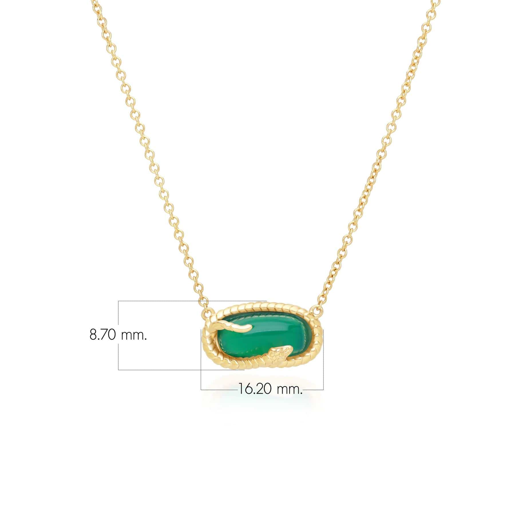 253N365901925 ECFEW™ Chalcedony Snake Pendant Necklace in Gold Plated Sterling Silver Dimensions