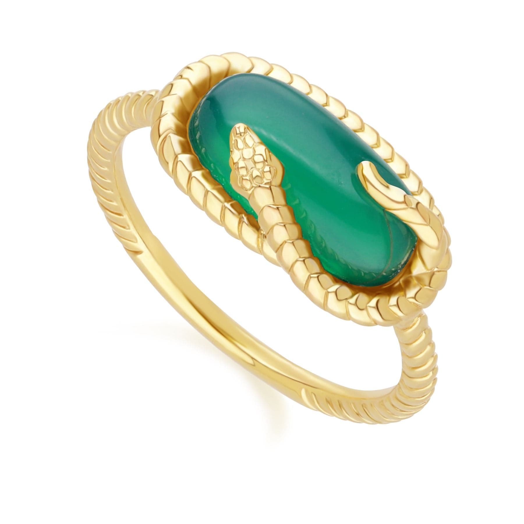 253R723401925 ECFEW™ Chalcedony Snake Ring in Gold Plated Sterling Silver Side