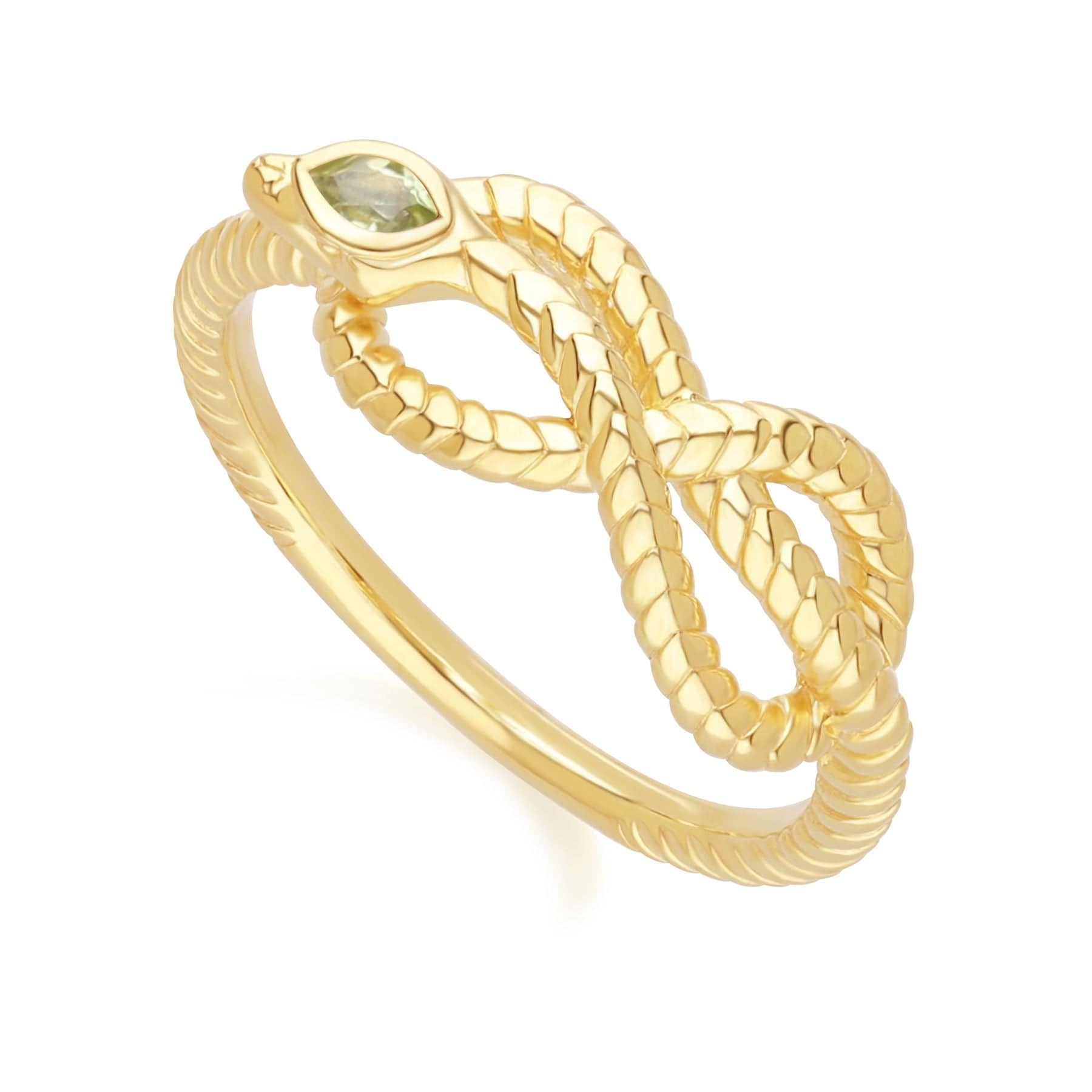 253R723503925 ECFEW™ Peridot Winding Snake Ring in Gold Plated Sterling Silver