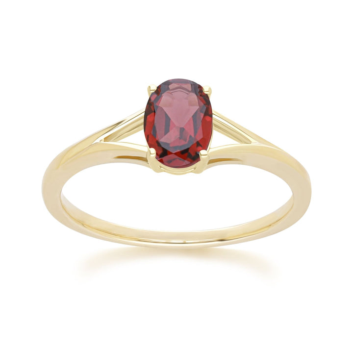 Classic Oval Garnet Ring in 9ct Yellow Gold