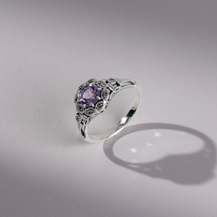 art-nouveau-style-round-amethyst-marcasite-floral-ring-in-sterling-silver-214r524702925 side